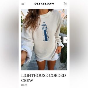 Cream Lighthouse Corded Crew Sweater